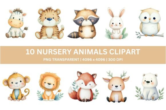 10 Baby Nursery Forest Animal Clipart: A Whimsical Design Toolkit