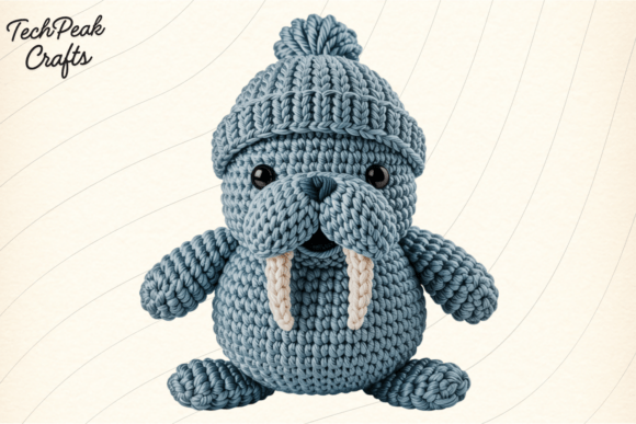 Adorable Crochet Walrus PNG: Cozy Ocean Charm for Designs
