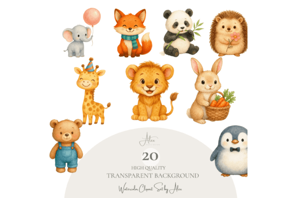 Adorable Illustrations: The Cute Cartoon Animal Clipart Set