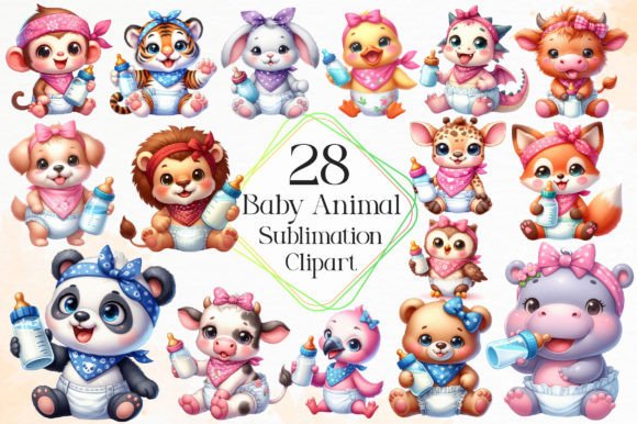 Charming Baby Animal Sublimation Clipart for Creative Projects