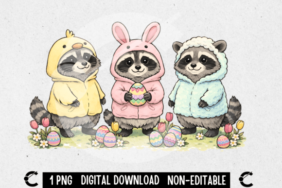 Charming Easter Animal Designs: A Raccoon’s Cozy Spring Vibe