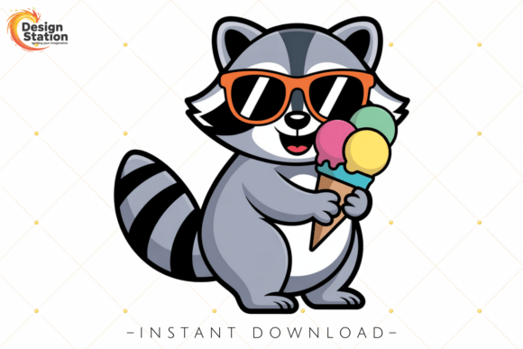 Cute Summer Raccoon PNG Clipart: Sunny Designs Await