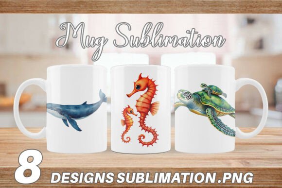 Designing Delightful Mugs with Watercolor Ocean Animal Nursery Mug Wrap