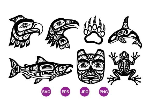 Northwest Tribal Animal SVG Art: Bold Native Illustrations for Modern Design
