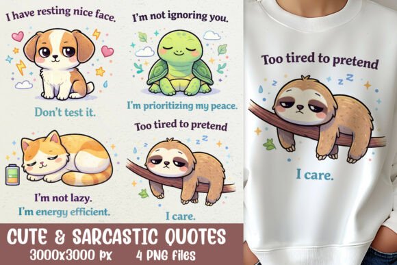 Sarcastic Animal Quotes: Witty PNGs for Crafts & Gifts