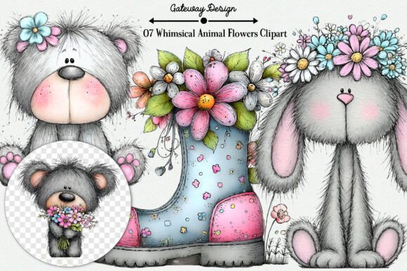 Whimsical Animal Flowers Clipart: Unleashing Playful Creativity