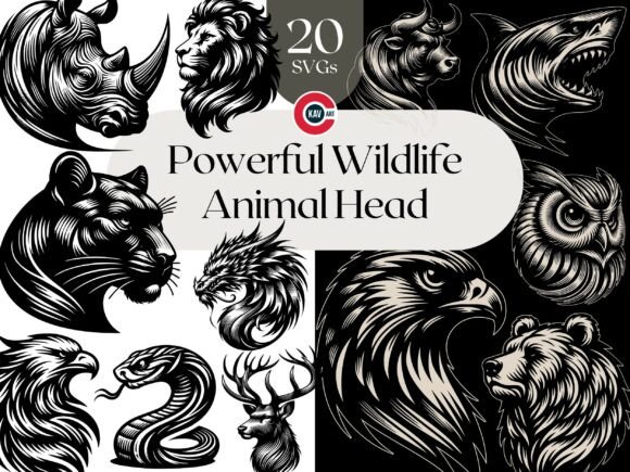 Wildlife Animal Head SVG: Bold Engraving Art for Modern Crafters