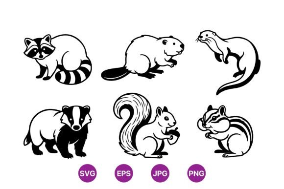 Woodland Animal Silhouette Clipart for Modern Design